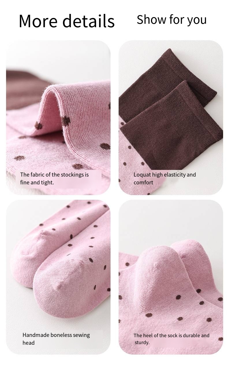 Womens Polka Dot Knee High Socks Fashion Color Matching Sweet Girl Knee Socks